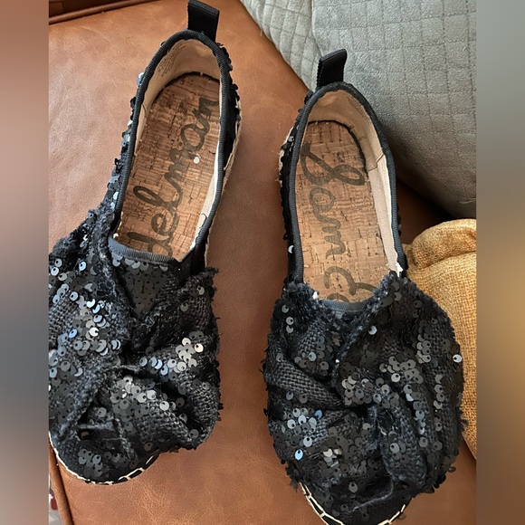 Sam Edelman Black Sequin Espadrille Flats - Picture 6 of 11